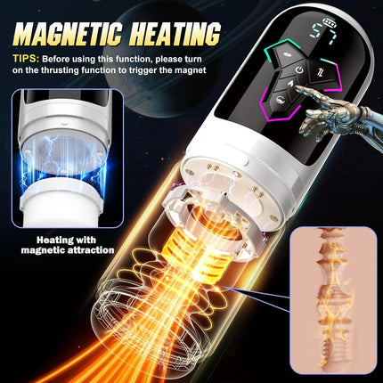 KUSHOR Heating Automatic Male Masturbator AI & APP Control Blowiob Machine Pocket Pussy Penis Pump LCD Display Sex Toys for Men