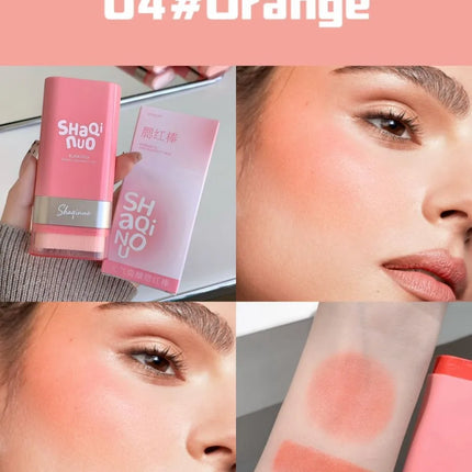 SHAQINUO Large-capacity High Color Rotating Blush Cream Stick 13g Moisturing Natural Long-lasting Waterproof Non-Removing Blush