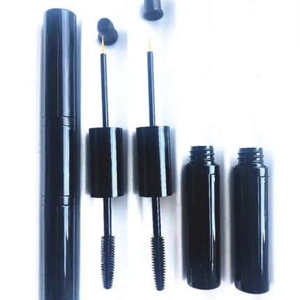10-100pcs Empty 5ml+5ml Double-headed Tube Bright Black Mascara /Eyeliner Tube Eyelash Growth Liquid Container DIY Makeup tool