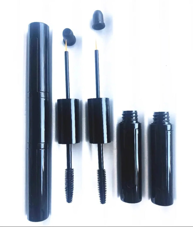 10-100pcs Empty 5ml+5ml Double-headed Tube Bright Black Mascara /Eyeliner Tube Eyelash Growth Liquid Container DIY Makeup tool