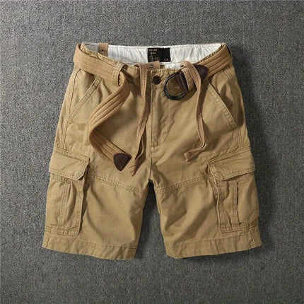 New 2025 Cotton Retro Summer Men's Outdoor Loose Multi-pocket Sports Camouflage Tooling Shorts Straight Medium Short Pants Man