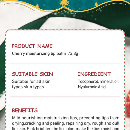SADOER Christmas Moisturizing Lipstick Anti Wrinkles Hydrating Repair Nourishing Plump Lips Lip Balm Lip Plumper Skin Care