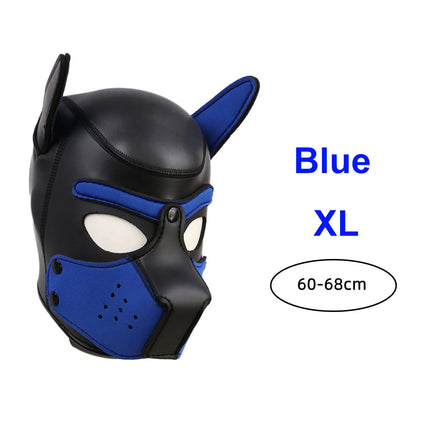 XL Size Brand New Large Size Puppy Cosplay Padded Rubber Full Head Hood Mask With Ears For Women Dog Role Play Dog Headgear