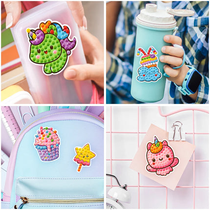 Cartoon Unicorn Diamond Stickers - Donuts - Ice Cream - Gem Art DIY Craft Pack - Children's Gift Diamond Painting Stickers