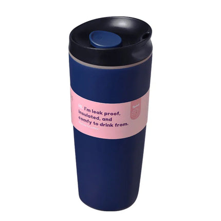 Simple Stainless Steel Vacuum Flasks Mug Insulated Coffee Cup Leakproof Lid Travel Silent Base Thermos Cups Thermal Water Bottle