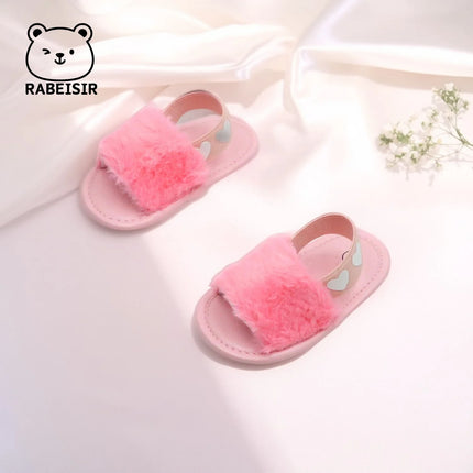 Baby girl winter breathable front shoes cute plush toddler shoes baby shoes