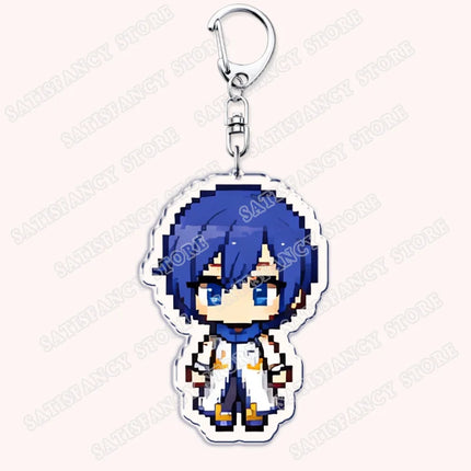 Cute Pixel Chibis Keychains for Accessories Touya Emu Rui Akito Tsukasa Virtual Singers Key Chains Jewelry Keyrings Fans Gifts