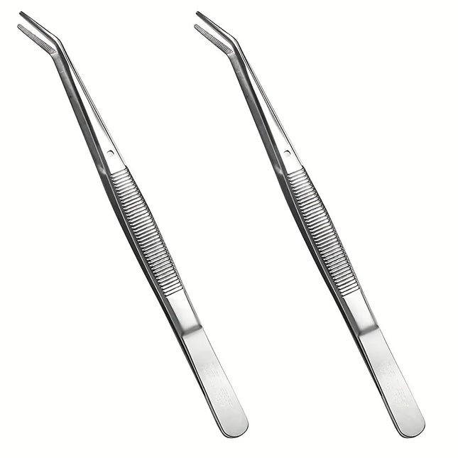 Stainless Steel Tweezers, with Curved Serrated Tip Multipurpose Tweezers Sewing Machine Tweezers Forceps for Craft Repairing