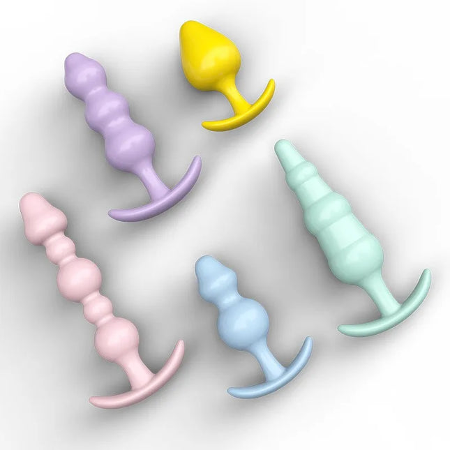 5pcs Silicone Anal Plug Jewelry Base Beginner To Expert Butt Plug, Adult Toys Tail Female/Male Dildos Sex Toy Couples Adults Game