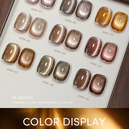 AS 15ml Luxury Coffee Cat Nail Gel Polish Tpo Free Soak Off UV LED Dark Brown Cat Eye Manicure Gel Polish Nail Art Varnish Gel