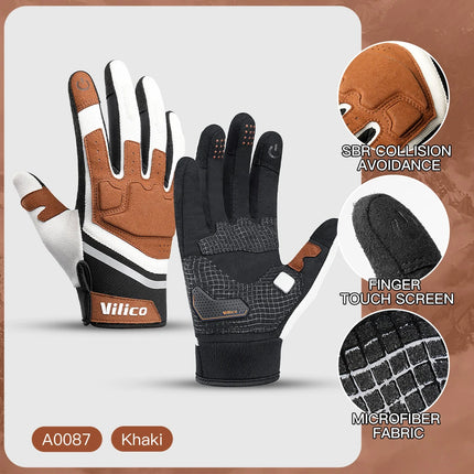 Tactical Gear Touch Screen Cycling Gloves Thermal Warm Windproof Full Finger Waterproof Bicycle Road Bike Gloves For Men Women