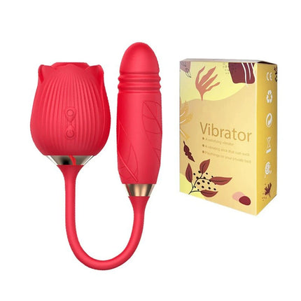 Rose Toy Sucking Vibrator Stimulator for Women with 10 Sucker Thrusting Dildo G Spot Vibrators Adult Toys for Woman Man Couples