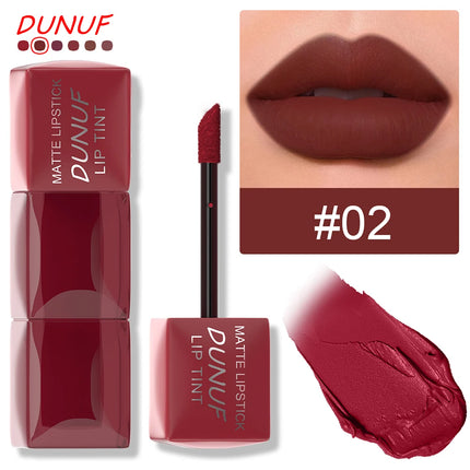 Liquid Velvet Matte Lipstick Long-lasting Waterproof Lip Gloss Lip Glaze Non-Stick Cup Nude Red High Pigment Y2K Christmas Gift