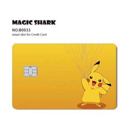 Maigc Shark Cute Pokemons Mewtwo Eevee Pikachu Gengar Sticker Film Cover for Debit Credit Card No Fade