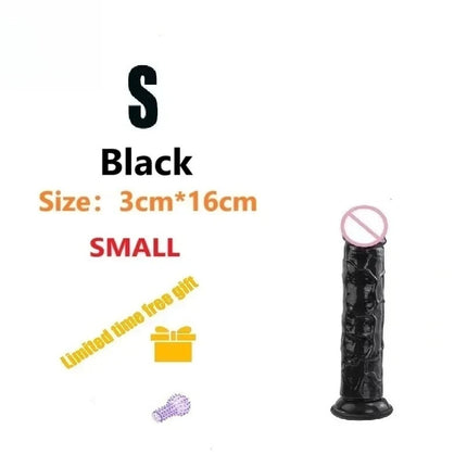 Female Masturbator Butt Plug Vagina Clit G-Spot Masturbation Sex Toy for Women 6sizes Black Dildos Wiht Suction Cup Ddildo Penis