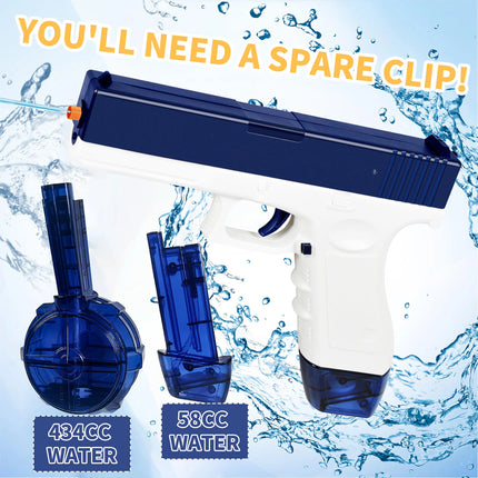 Electric Water Gun Rechargeable 10M Range Auto Manual Spray w Battery USB Cable Summer Outdoor Toy for Kids Adults Party Pool