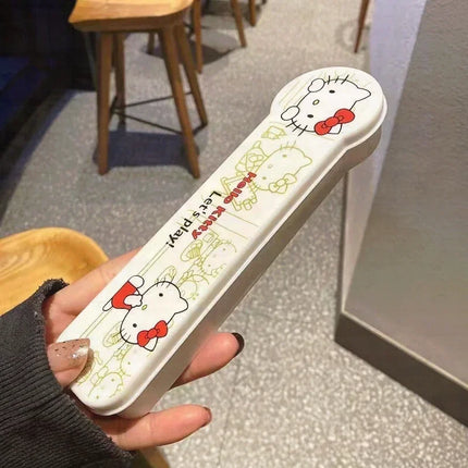 Cartoon Cute High Appearance Chopsticks Spoon Set stainless steel Student Office Worker Portable Tableware Travel