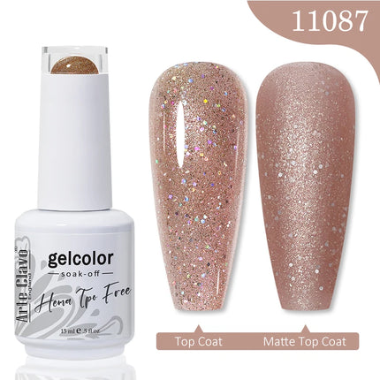 Arte Clavo Red Brown Gel Nail Polish 15ml Autumn Series Base Top Coat Soak Off UV Gel Semi Permanent Varnishes Design Nail Art