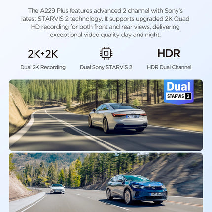 VIOFO A229 PLUS Car Dvr 2K HDR Video Recorder 5GHZ WI-FI GPS Voice Control Dash Camera With SONY STARVIS 2 SENSOR Night Vision