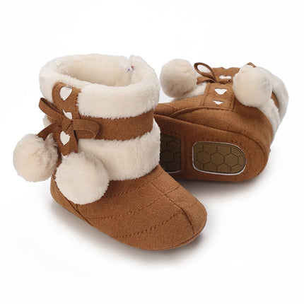 Baby Shoes With Soft Soles For Warmth 0-12 Months Old Baby Cotton Winter Socks and Shoes With Fleece Before Learning To Walk