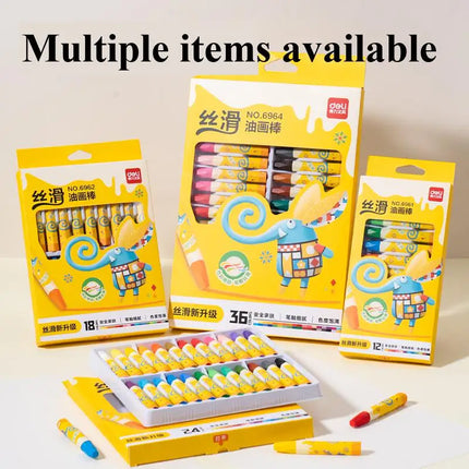 Deli 6961-6964 Oil Pastels 12-36 Colors Soft Wax Crayons EU US Certified Art Painting Pencils for Creative Drawing & Coloring