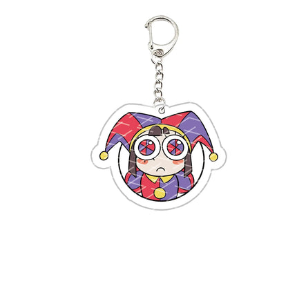 Acrylic The Amazing Digital Circus Keychain Pomni Jax Ragatha Gangle Kinger Keyring Key Chain for Accessories Bag Fans Gift