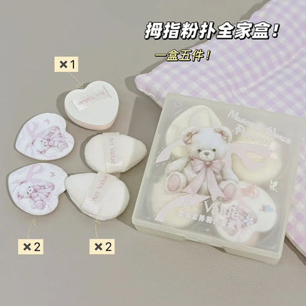Cloud Feeling Flocked Sponge Beauty Blender Kit Powder Puff Makeup Setting Blush Concealer Dry Wet Use Foundation Brush