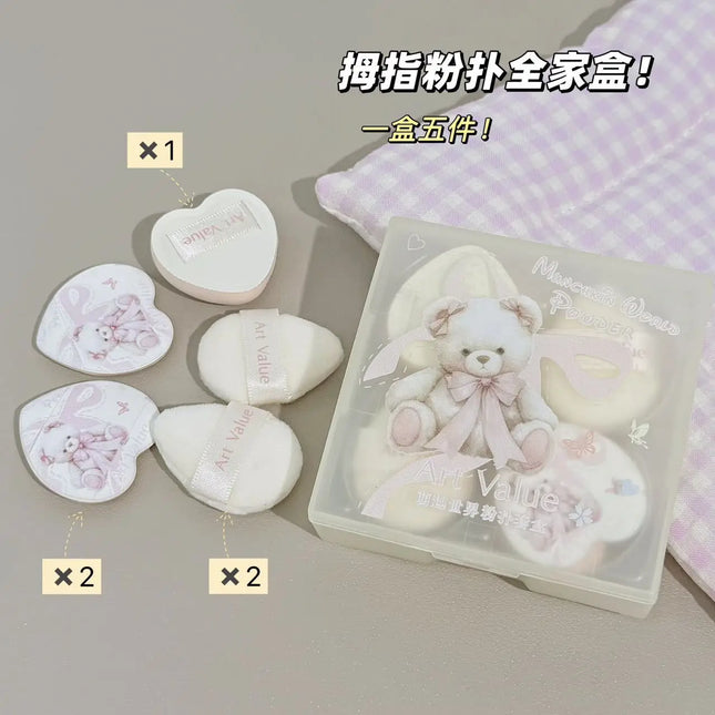 Cloud Feeling Flocked Sponge Beauty Blender Kit Powder Puff Makeup Setting Blush Concealer Dry Wet Use Foundation Brush
