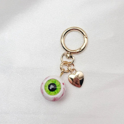 Realistic Eyeball Keychain Halloween Eye Keyring Gothic Resin Devil's Eye Bag Pendant Car Key Holder Unique Accessory
