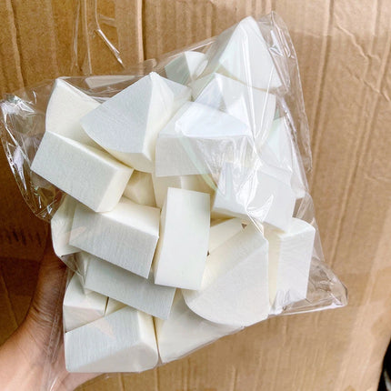 60pcs Triangle Makeup Sponge Soft Fan Shaped Puff Liquid Foundation Concealer Cream Tool Detail Powder Puff Cosmetics Applicator