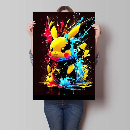 Japanese Anime Canvas Paintings Pokemon Pikachu Poster Cartoon Character Picture Bright and Clear Colors High Quality Home Decor