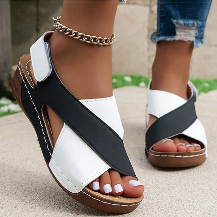 Heels Women's Sandals Wedge Heel Summer Shoes For Woman Low Platform Sandalias Mujer Heeled Summer Sandals Elegant Women Wedges