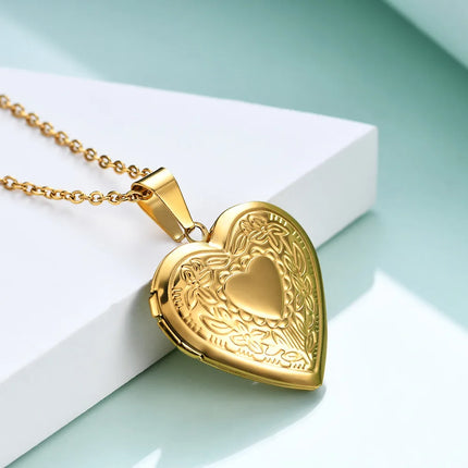 Stainless Steel Love Charm Open Heart Pendant Necklace For Women Jewelry Accessorie Valentine's Day Anniversary Gift