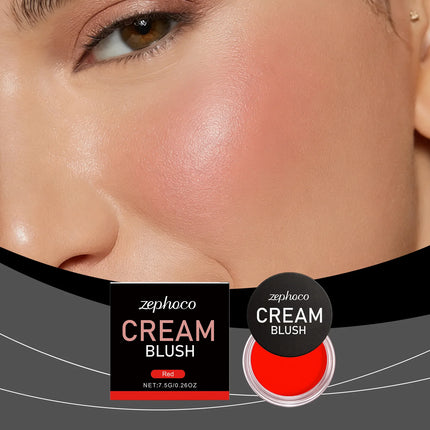 Red Silky Moisturizing Blush, Hydrating and Colorful for a Rosy, Radiant, Natural Contouring Makeup Look