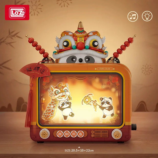 LOZ Panda Shadow Play Retro TV Building Blocks Set, Festive and Cute Home Decor Toy, Birthday Gift for Adults and Children