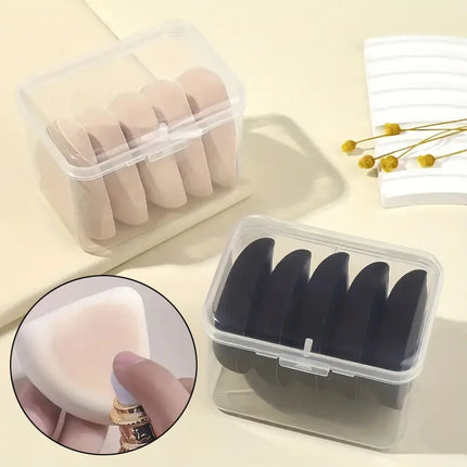 5pcs Triangle Makeup Sponge Puff Set with Box Wet Dry Dual-Use Foundation Loose Powder Puff Makeup Sponge Beauty Egg Blenders