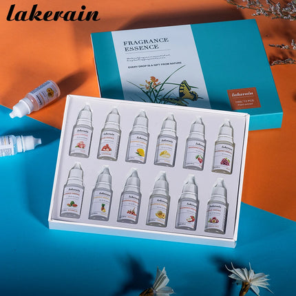 12PCS DIY Fragrance Flavor Vegan Natural Flavoring Oil Scents Essence Oil Drops Liquid Pigment Dyeing For Lip Gloss Diy Use