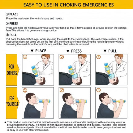 Heimlich anti choking device throat negative pressure suction device household portable automatic first aid anti asphyxia device