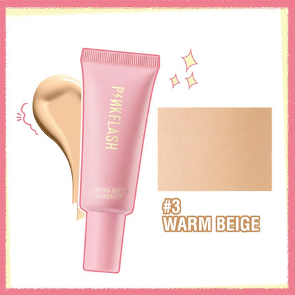 PINKFLASH Makeup Foundation Full Concealer Smooth Oil Control Matte Base Cosmetics Natural Make Up Look Face Foundation