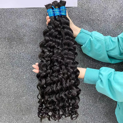 Deep Wave Hair Bulk For Boho Braids 100% Human Hair Extensions No Weft Pure Color Curly 12A Vietnamese Hair 30 inch Bundle