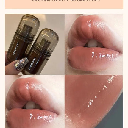 HERORANGEHR564 Enveloping Ice Night Mirror Lip Glaze Moisturizing and Moisturizing Lip Film Forming Quickly
