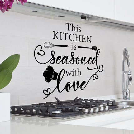 30x60cm English Kitchen Tableware Wall Sticker Sunflower Butterfly PVC Self-Apply Removable Wall Art Decal Home Decoration