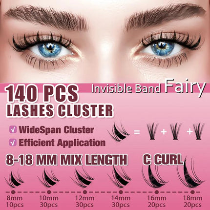 uCoolMe Fairy Manga Lashes Home DIY Invisible Band Eyelash Extension Beginner Friendly Anime Eyelashes Cluster Makeup For Girl