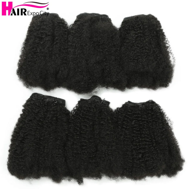 6Pcs Afro Kunky Curly Synthetic Weft Hair Sew In Ombre Brown Colored Bundles Protein Fiber Curly Hair Weave Extensions