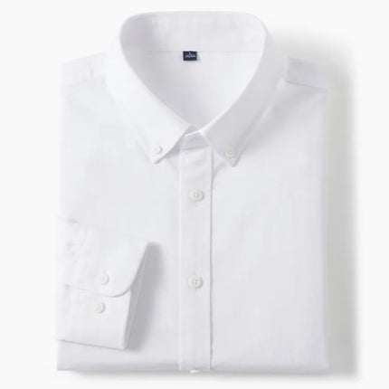 Men's 100% Cotton Oxford Shirt - Breathable Sweat-Wicking Button Down with Slim Fit & Crisp Texture