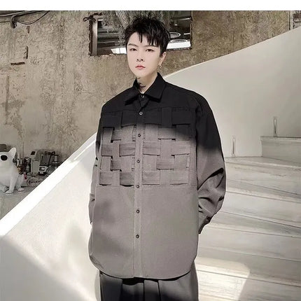 Loose Long Sleeve Men's Shirt Designer Dark Casual Fashion Stylist Cool Handsome Style Street Trend Polyester Fiber Adult Male