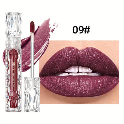 Beauty Purple Glitter Liquid Lipstick - Highly Pigmented Velvet Matte Waterproof Long Lasting Non-Stick Cup