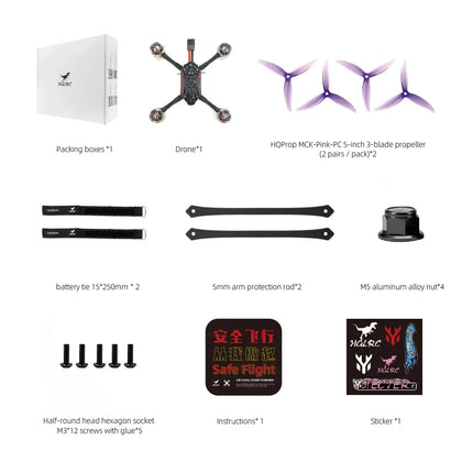 HGLRC Wind5 Lite V2 5inch Racing Quadcopter FPV Drone - F722 60A 350mW 2306.5 1900KV 6S