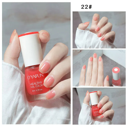 40 Colors Nail Polish Quick Dry No-bake Lasting Water-based Tearable Manicure Not Easy To Fade Semi-permanent Varnish Nail Art