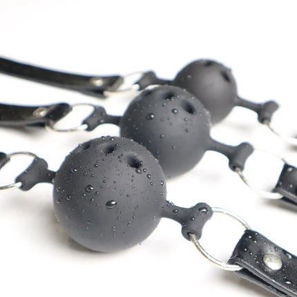 All Silicone Mouth Gag Breathable Ball Gag Adjustable Belt Mouth Sex Toys For Adult SM Games Sexyshop Erotic Accessories